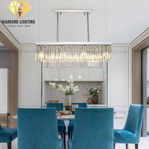 DIAMOND LIGHTING ĐÈN CHÙM BASIL PHA LÊ HIỆN ĐẠI BẠC TRẮNG - DCHD 1111J