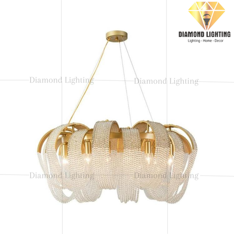 DIAMOND LIGHTING ĐÈN CHÙM AMIRI PHA LÊ HIỆN ĐẠI VÀNG TRẮNG - DCHD 1200H