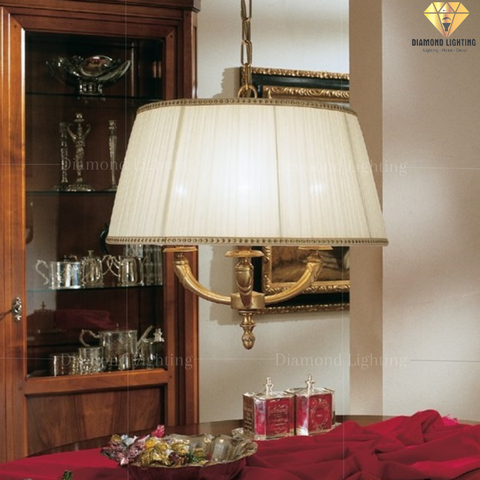 DIAMOND LIGHTING ĐÈN CHÙM HỢP KIM CỔ ĐIỂN VÀNG TRẮNG - DC 420/B