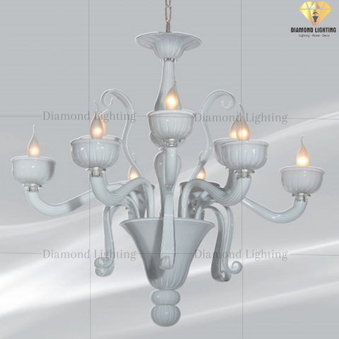 DIAMOND LIGHTING ĐÈN CHÙM THUỶ TINH CỔ ĐIỂN BẠC - DC 09L6+3/B