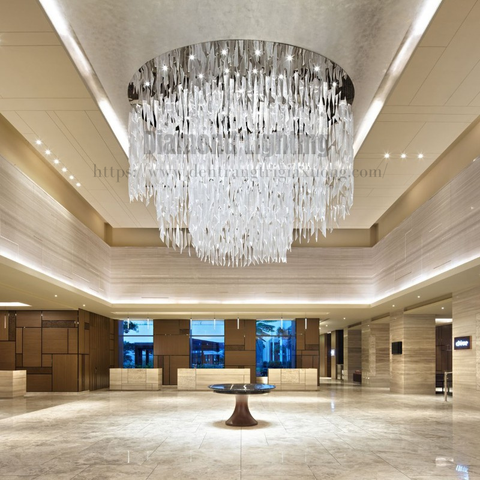 DIAMOND LIGHTING ĐÈN CHÙM THUỶ TINH NGHỆ THUẬT HIỆN ĐẠI TRẮNG - DCNT 6612