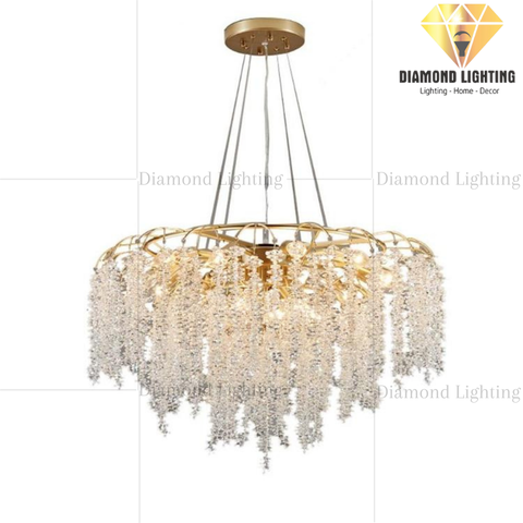 DIAMOND LIGHTING ĐÈN CHÙM NAKIA PHA LÊ HIỆN ĐẠI VÀNG TRẮNG - DCHD 110U