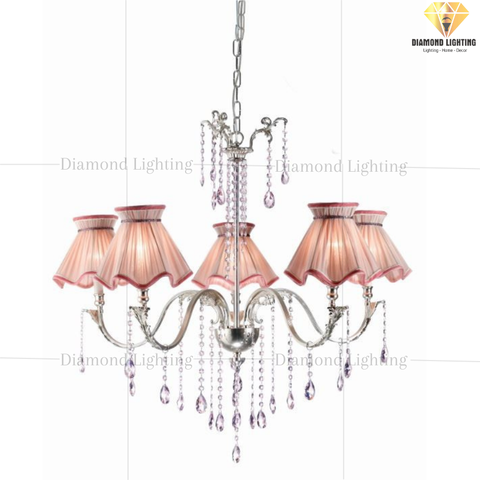 DIAMOND LIGHTING ĐÈN CHÙM HỢP KIM CỔ ĐIỂN HỒNG - DC 1689/CH5