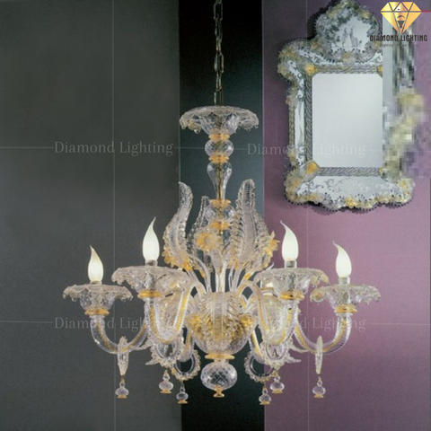DIAMOND LIGHTING ĐÈN CHÙM THUỶ TINH CỔ ĐIỂN VÀNG - DC 324