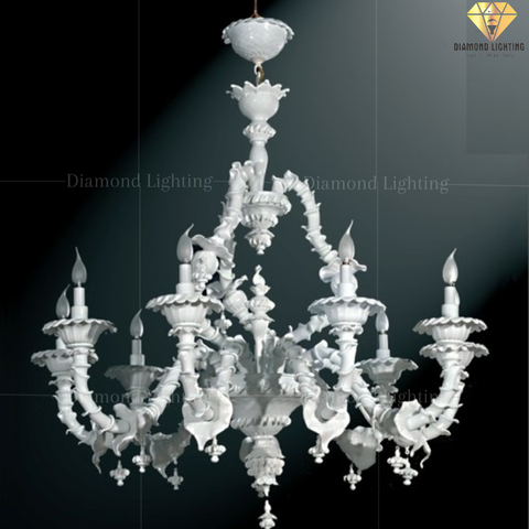 DIAMOND LIGHTING ĐÈN CHÙM THUỶ TINH CỔ ĐIỂN BẠC TRẮNG - DC 503B