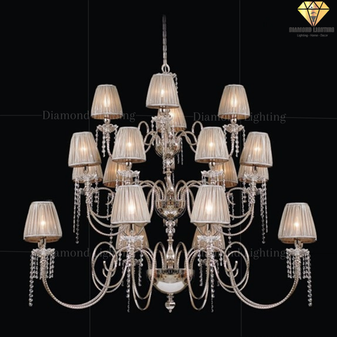 DIAMOND LIGHTING ĐÈN CHÙM HỢP KIM CỔ ĐIỂN TRẮNG - DC 1451/Bis