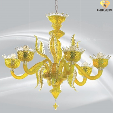 DIAMOND LIGHTING ĐÈN CHÙM THUỶ TINH CỔ ĐIỂN VÀNG - DC 019L6