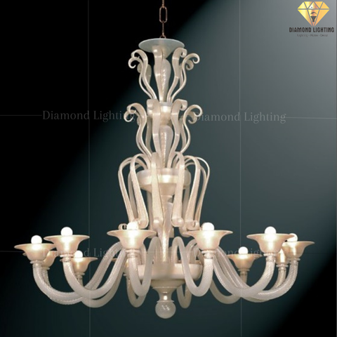 DIAMOND LIGHTING ĐÈN CHÙM THUỶ TINH CỔ ĐIỂN VÀNG TRẮNG - DC 513