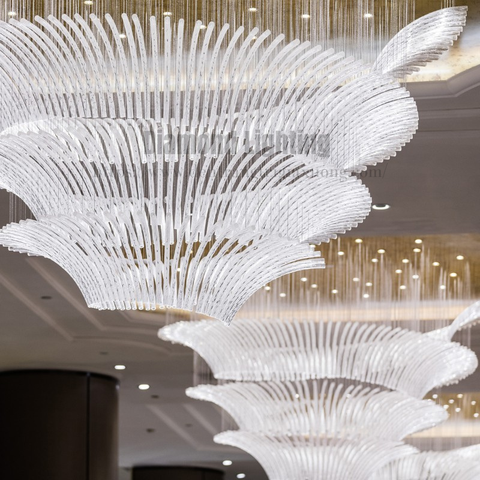 DIAMOND LIGHTING ĐÈN CHÙM THUỶ TINH NGHỆ THUẬT HIỆN ĐẠI TRẮNG - DCNT 6616