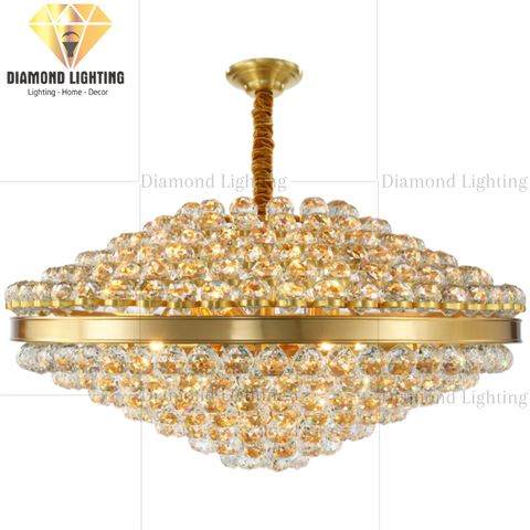 DIAMOND LIGHTING ĐÈN CHÙM PERICLES PHA LÊ HIỆN ĐẠI VÀNG TRẮNG - DCHD 110K