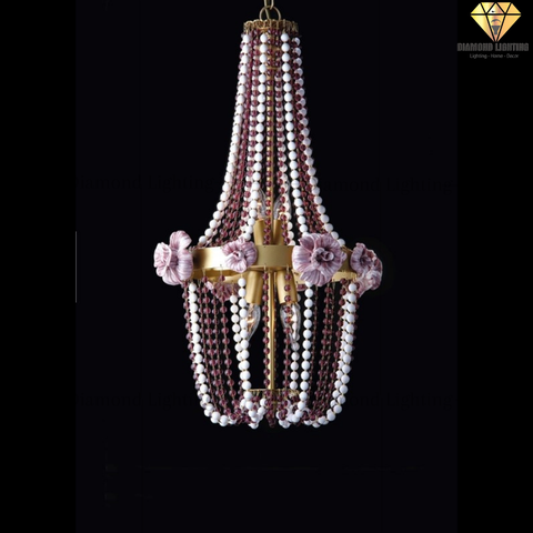 DIAMOND LIGHTING ĐÈN CHÙM HỢP KIM CỔ ĐIỂN VÀNG TÍM - DC 1840/CH4