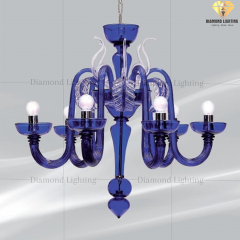 DIAMOND LIGHTING ĐÈN CHÙM THUỶ TINH CỔ ĐIỂN XANH - DC 08L6