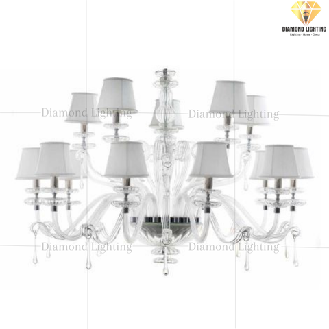 DIAMOND LIGHTING ĐÈN CHÙM THUỶ TINH LUXURY CỔ ĐIỂN TRẮNG - DC 1790/CH15