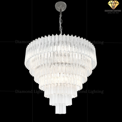 DIAMOND LIGHTING ĐÈN CHÙM PHA LÊ HIỆN ĐẠI BẠC TRẮNG - DC 1239