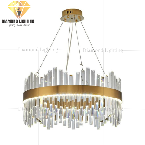 DIAMOND LIGHTING ĐÈN CHÙM ALDOUS PHA LÊ TRÒN HIỆN ĐẠI VÀNG TRẮNG - DCHD 1200D