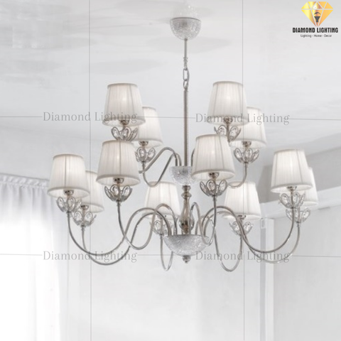 DIAMOND LIGHTING ĐÈN CHÙM HỢP KIM LUXURY TÂN CỔ ĐIỂN TRẮNG - DC 1762/CH12