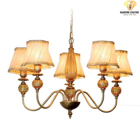 DIAMOND LIGHTING ĐÈN CHÙM HỢP KIM CỔ ĐIỂN VÀNG - DC 1590/CH5