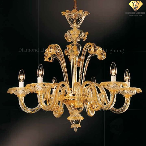 DIAMOND LIGHTING ĐÈN CHÙM THUỶ TINH CỔ ĐIỂN VÀNG - DC 320