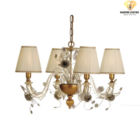 DIAMOND LIGHTING ĐÈN CHÙM THUỶ TINH CỔ ĐIỂN VÀNG - DC 1631/CH4/OV