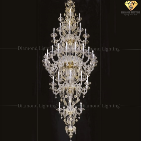DIAMOND LIGHTING ĐÈN CHÙM THUỶ TINH CỔ ĐIỂN VÀNG - DC 509
