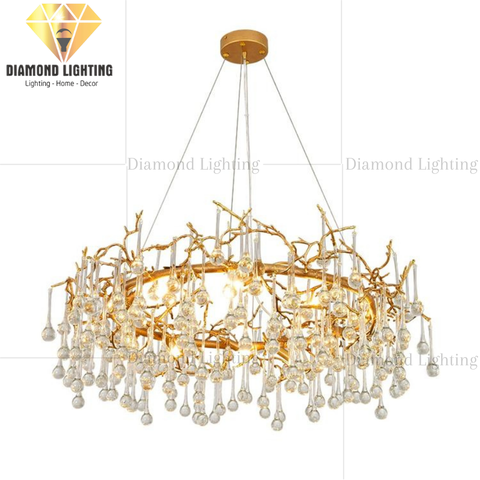 DIAMOND LIGHTING ĐÈN CHÙM SERIP ENZIO PHA LÊ HIỆN ĐẠI VÀNG TRẮNG - DCHD 1100X