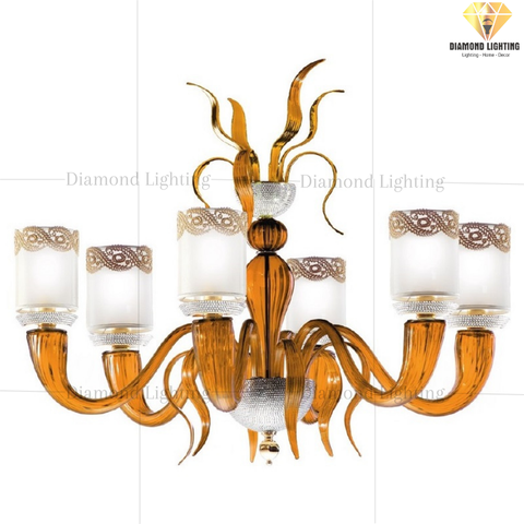DIAMOND LIGHTING ĐÈN CHÙM NINFEA THUỶ TINH CỔ ĐIỂN VÀNG TRẮNG - DC 1771/CH6