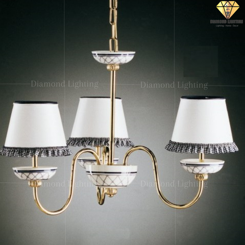 DIAMOND LIGHTING ĐÈN CHÙM HỢP KIM CỔ ĐIỂN VÀNG TRẮNG - DC 500