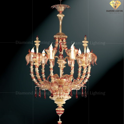 DIAMOND LIGHTING ĐÈN CHÙM THUỶ TINH CỔ ĐIỂN VÀNG - DC 500