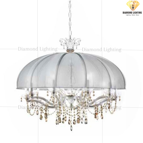 DIAMOND LIGHTING ĐÈN CHÙM PHA LÊ MARIATERESA TÂN CỔ ĐIỂN VÀNG XÁM - DC 1803/CH10