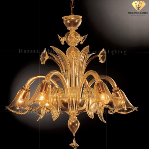 DIAMOND LIGHTING ĐÈN CHÙM THUỶ TINH CỔ ĐIỂN VÀNG - DC 525