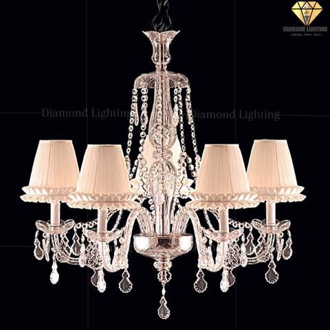 DIAMOND LIGHTING ĐÈN CHÙM THUỶ TINH CỔ ĐIỂN BẠC TRẮNG - DC 1304