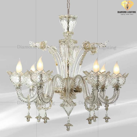 DIAMOND LIGHTING ĐÈN CHÙM THUỶ TINH CỔ ĐIỂN VÀNG - DC 020L6