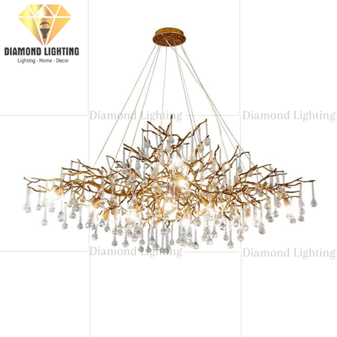 DIAMOND LIGHTING ĐÈN CHÙM SERIP PHA LÊ LUXURY HIỆN ĐẠI VÀNG TRẮNG - DCSR 044