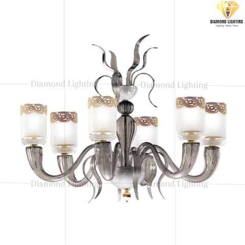 DIAMOND LIGHTING ĐÈN CHÙM NINFEA THUỶ TINH CỔ ĐIỂN VÀNG XÁM - DC 1773/CH6