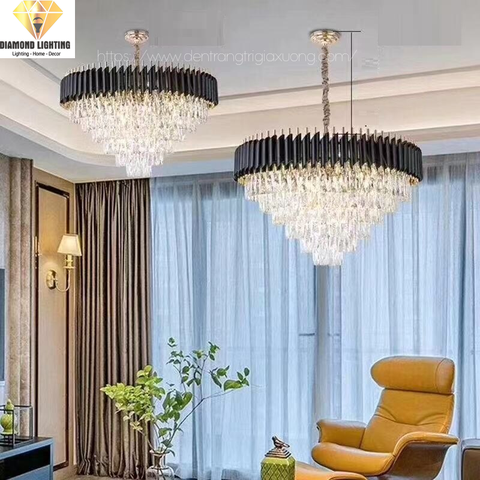 Diamond Lighting Đèn Chùm Pha Lê Hiện Đại Đen Trắng - DCHD02