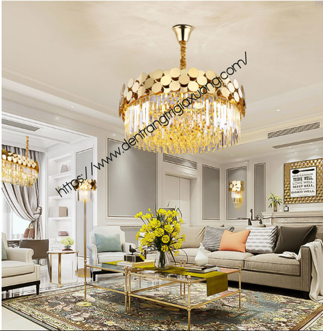 DIAMOND LIGHTING ĐÈN CHÙM PHA LÊ HIỆN ĐẠI VÀNG TRẮNG - DCHD 888021