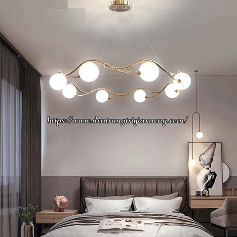 DIAMOND LIGHTING ĐÈN CHÙM TRÒN THỦY TINH HIỆN ĐẠI VÀNG TRẮNG - DC 8805