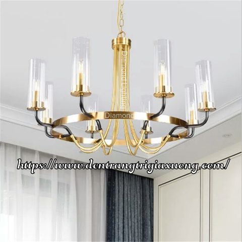 DIAMOND LIGHTING ĐÈN CHÙM THỦY TINH HIỆN ĐẠI VÀNG TRẮNG - DC 8833