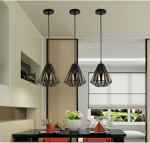 Đèn Thả Hợp Kim Sắt Hình Kim Cương Hiện Đại DTHD00017