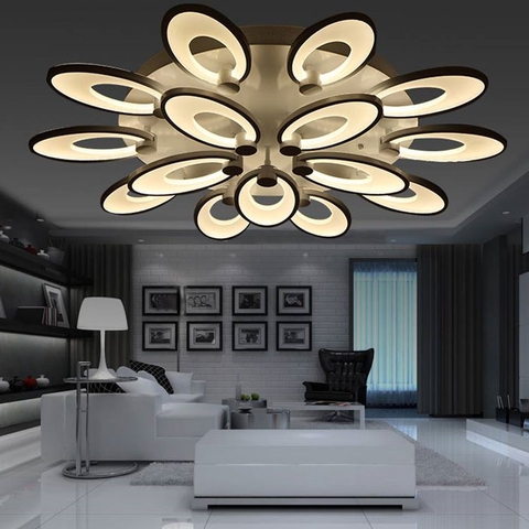 đèn ốp trần led 3 chế độ hình cánh hoa