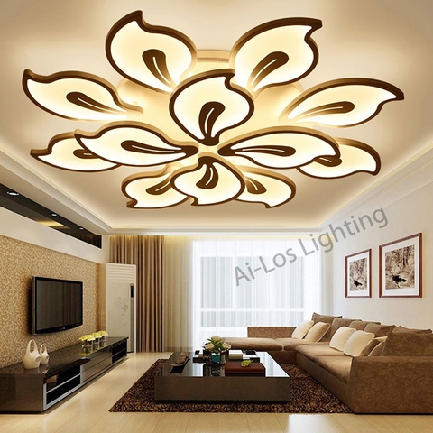 đèn ốp trần hiện đại trang trí phòng khách
