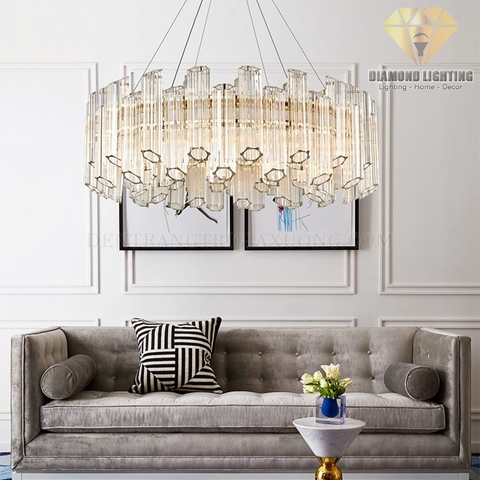 Diamond Lighting Đèn chùm pha lê hiện đại trắng - DPH740