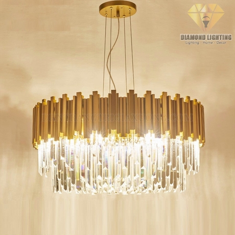 Diamond Lighting Đèn chùm pha lê thân vàng tân cổ điển vàng - DPH550