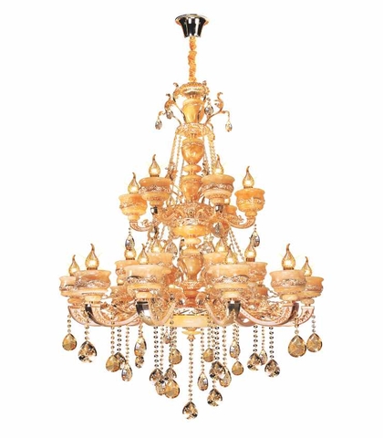 đèn chùm xi đồng pha lê cao cấp