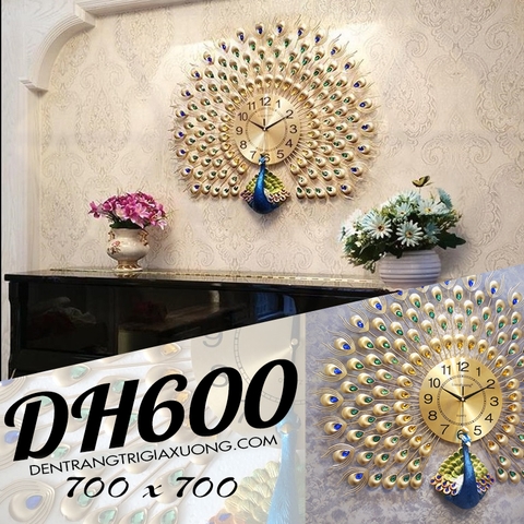 ĐỒNG HỒ TRANG TRÍ CHIM CÔNG NGHỆ THUẬT DH600