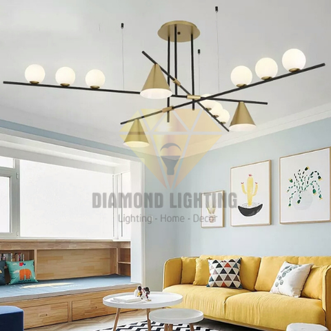 DIAMOND LIGHTING ĐÈN CHÙM BẮC ÂU THỦY TINH HIỆN ĐẠI VÀNG TRẮNG - DCHD 54
