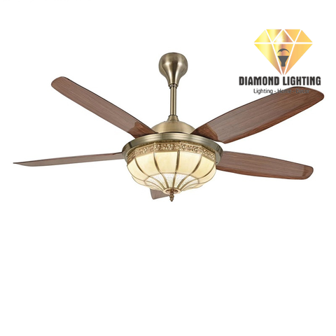 QUẠT TRẦN ĐÈN 5 CÁNH VÂN GỖ HIỆN ĐẠI -QT 8N3