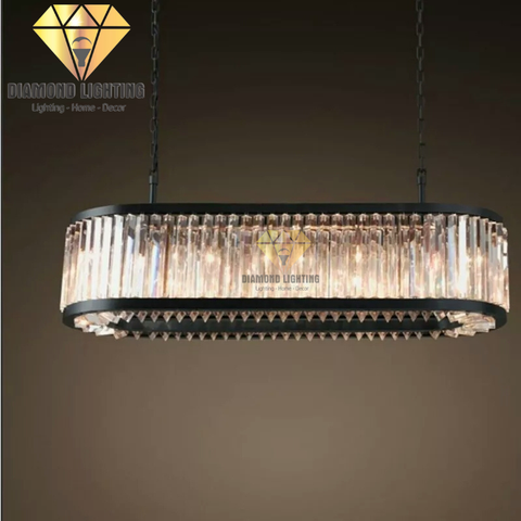 DIAMOND LIGHTING ĐÈN CHÙM PHA LÊ OVAN HIỆN ĐẠI ĐEN TRẮNG - DCCC 2262