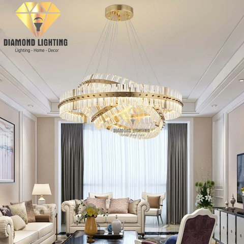 DIAMOND LIGHTING ĐÈN CHÙM PHA LÊ HIỆN ĐẠI VÀNG TRẮNG - DCCC 2263