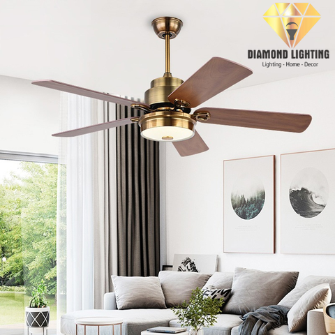QUẠT TRẦN ĐÈN 5 CÁNH GỖ HIỆN ĐẠI -QT 8T5